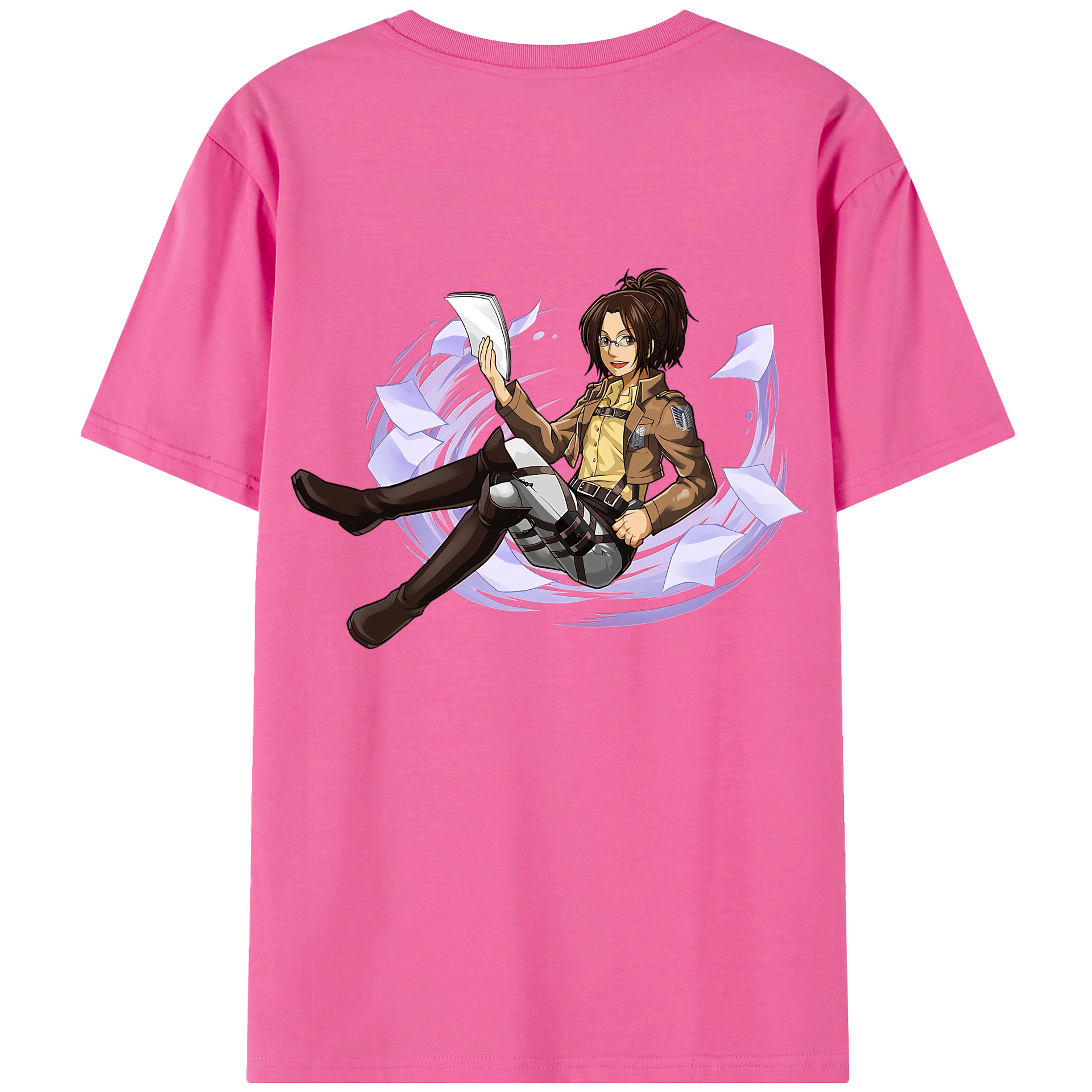 （画像用） 進撃の巨人 ハンジ·ゾエ Attack on Titan Hanji Zoe レディース半袖Tシャツ(バックプリント)